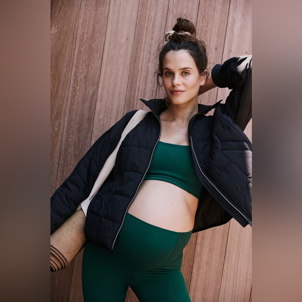 Free People FP Movement x Hatch Pippa Packable Puffer Black XS NWT Maternity